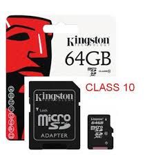 KINGSTON 64GB CLASS 10 MICRO SD KART ADAPTORLU